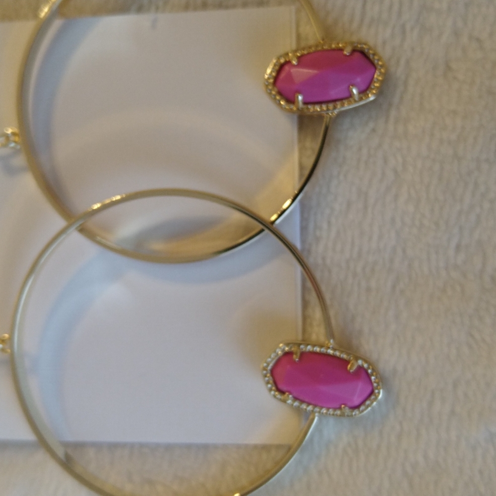 NWOT Kendra Scott Elora Gold Magenta Earrings New - Picture 6 of 9